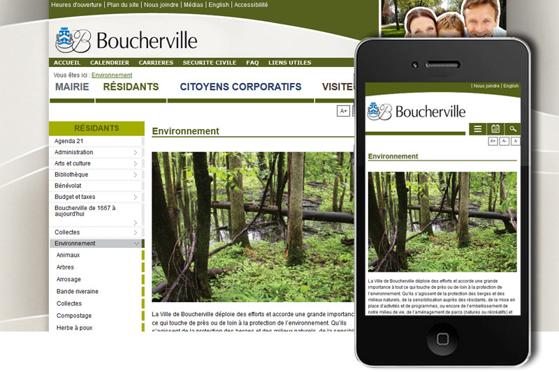 Ville de boucherville -Site web Institutionnel
